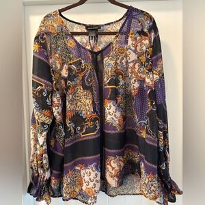 Ashley Stewart Women's Multicolor Bohemian Top Size 18 / 20